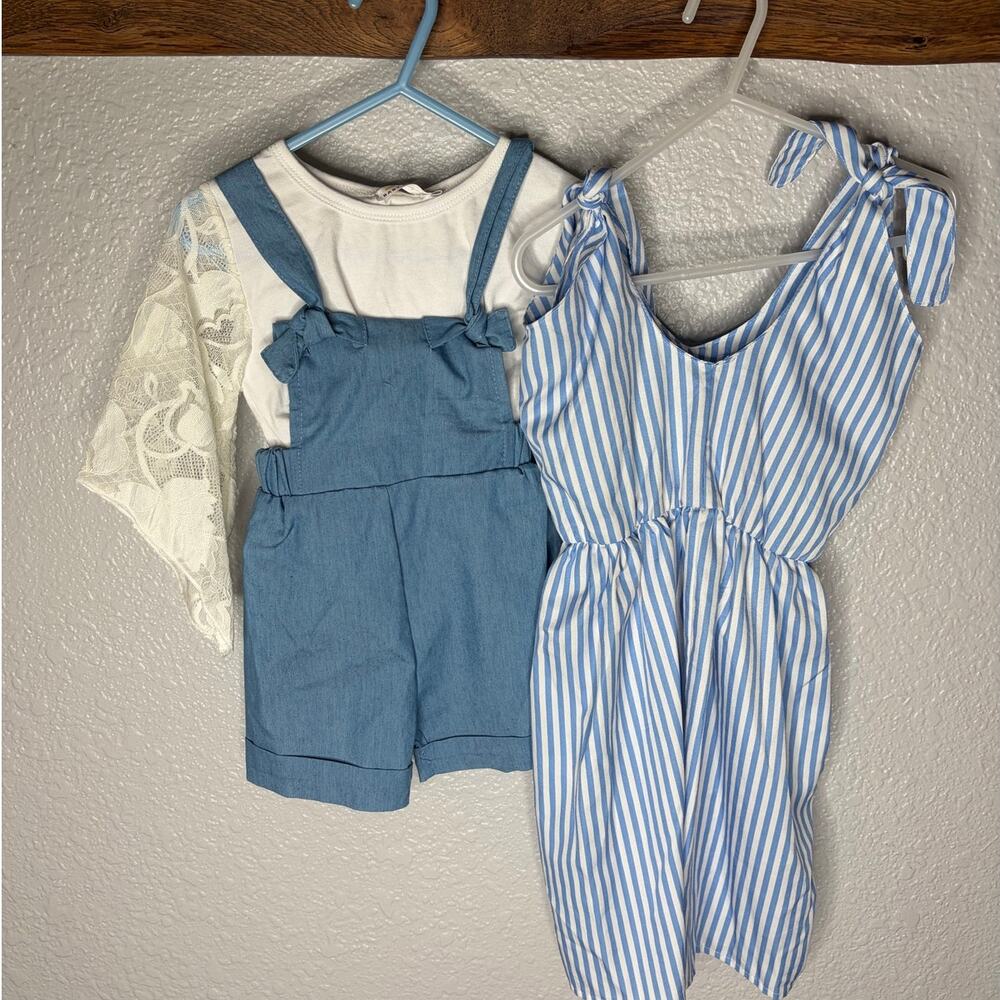 NWT AND NWOT Boutique Dresses Toddler Girls size 3t Blue Preppy Style